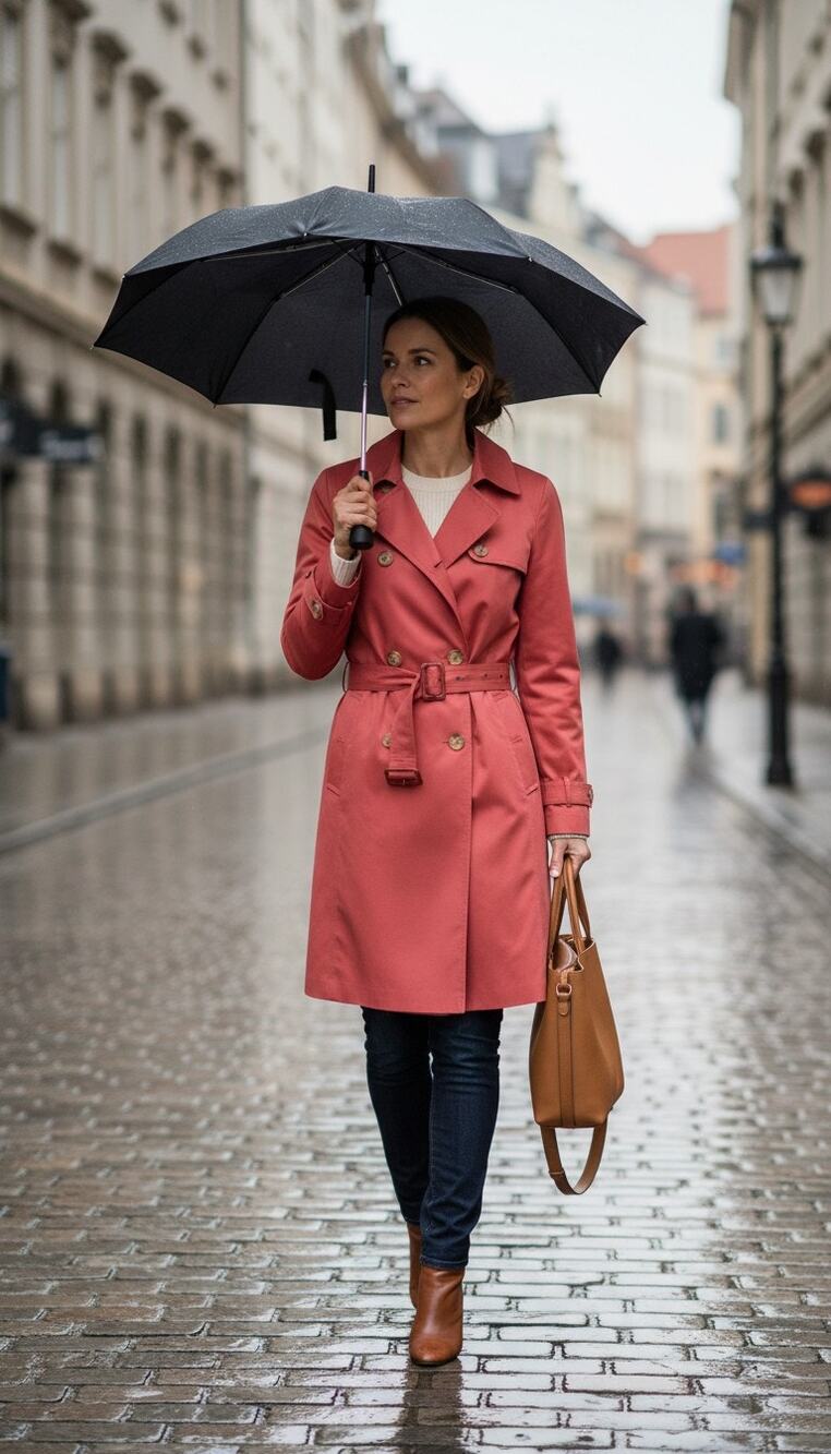Old Navy Pink Double Breasted Belted Trench Coat XL